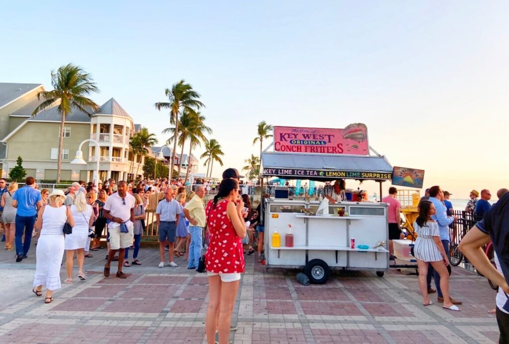 People watching the sunset at Mallory Square