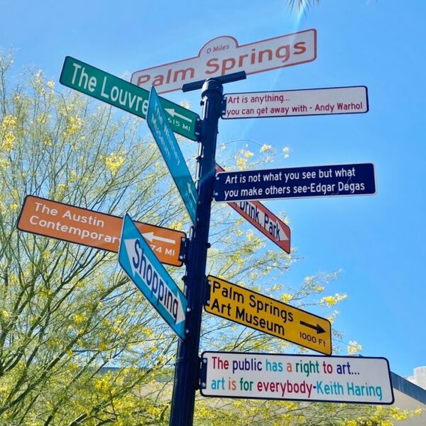 street sign in palm springs