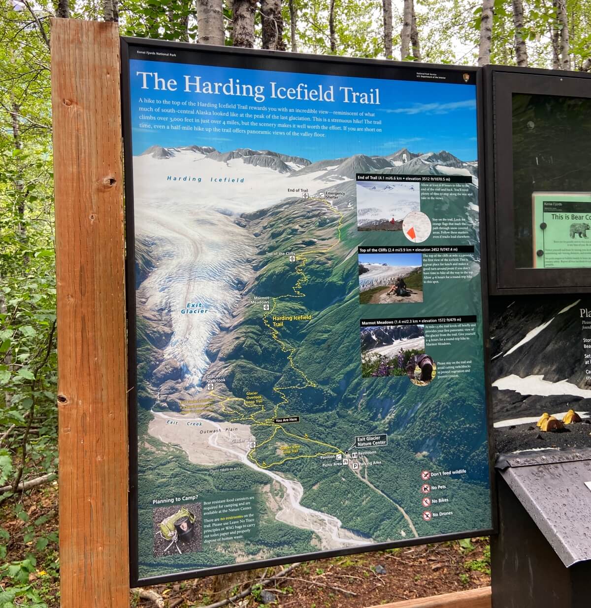 harding icefield trail map