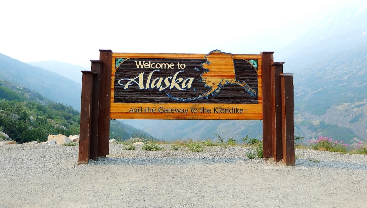 welcome to alaska sign